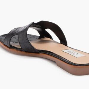 Steven New York Slides Sandal Black Crocodile - Brand New Size 6.5